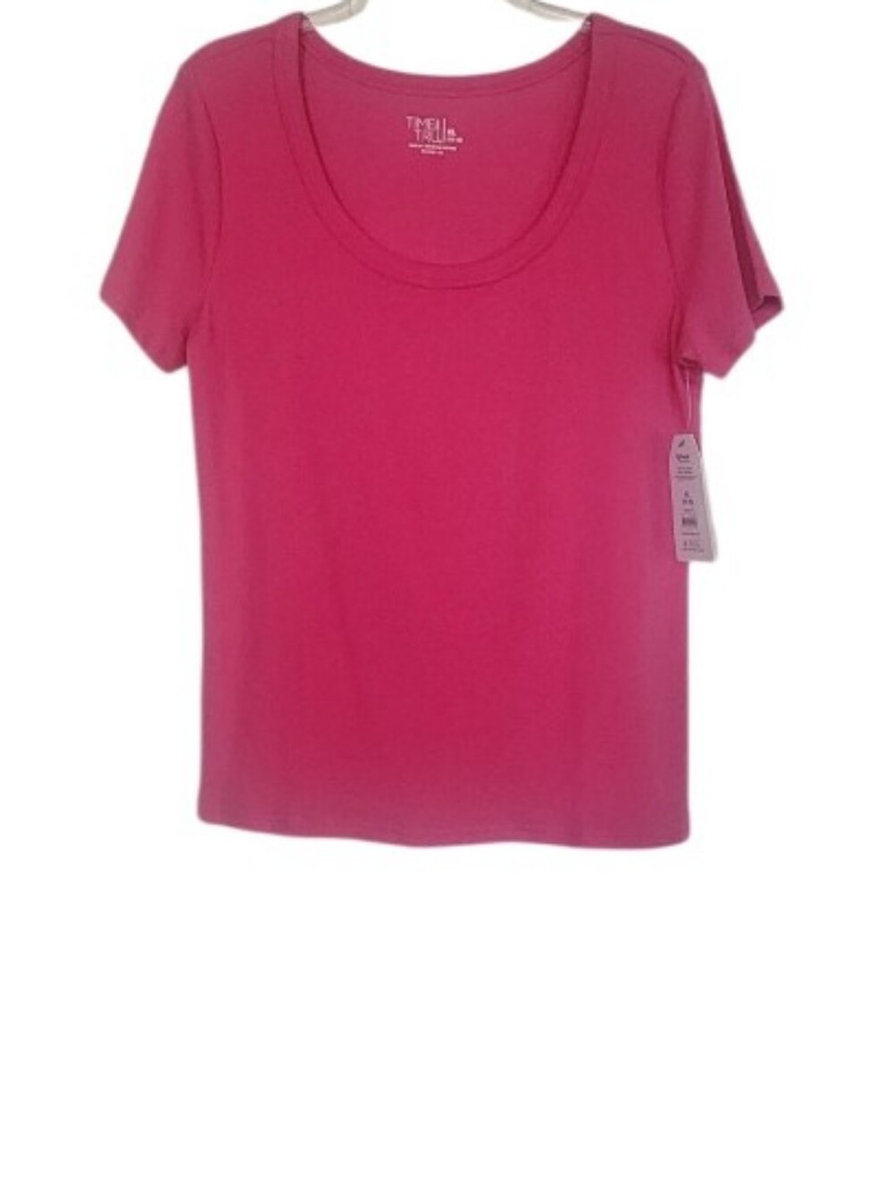 Women's Scoop Neck Short Sleeve Top - Hot Pink Sz Xl Nwt